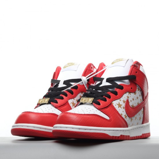 Nike SB Dunk High Suprme Red Stars 307385-161 red White Nike Dunk Rep
