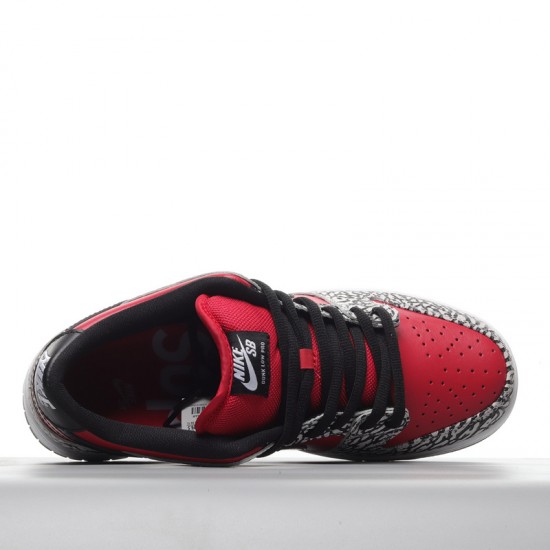 Nike Dunk SB Low Supreme Cement 2012 313170-600 red black Nike Dunk Rep