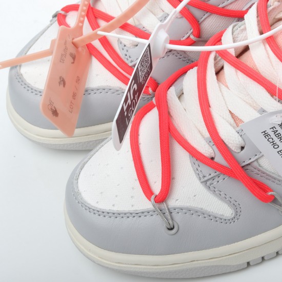 Nike Dunk Low x Off-White™Lot 6 of 50 DM1602-110 Pink Gray Shoes
