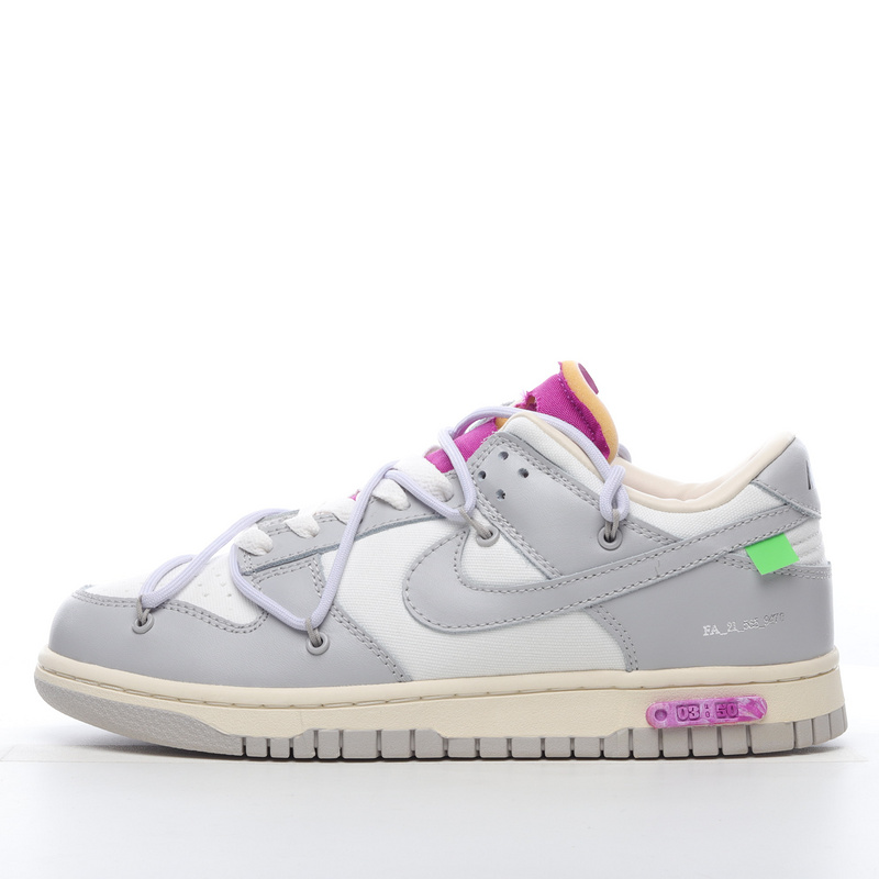 Nike Dunk Low Off-White“The 50”OW DM1602-118 Gray Shoes