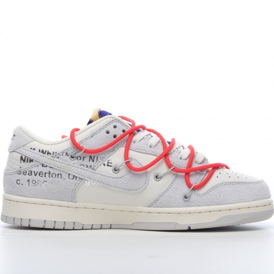 Nike SB Dunk Low Off-White Lot 13 of 50 DJ0950-110 Red Gray Shoes