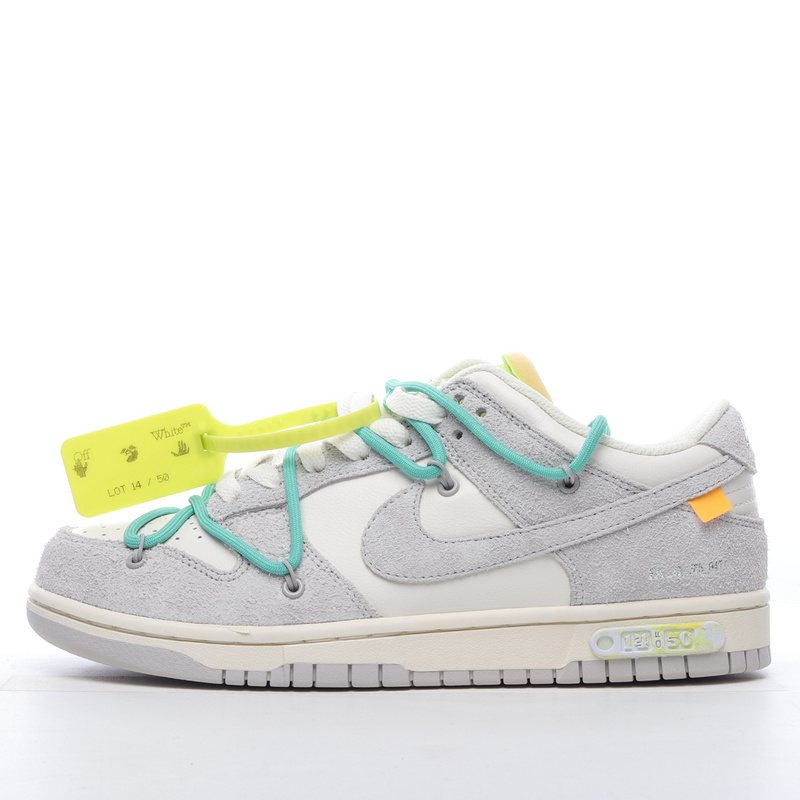 Nike SB Dunk Low Off-White Lot 14 of 50 DJ0950-106 Green Gray Shoes