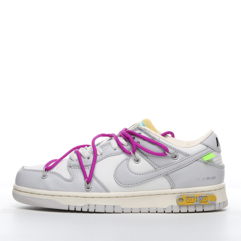 Nike SB Dunk Low Off-White Lot 21 of 50 DM1602-100 Purple Gray Shoes