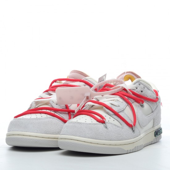 Nike SB Dunk Low Off-White Lot 33 of 50 DJ0950-118 Red Gray Shoes