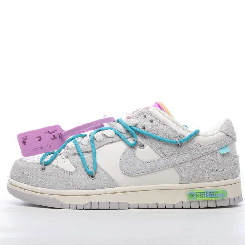 Nike SB Dunk Low Off-White Lot 36 of 50 DJ0590-107 Blue Gray Shoes