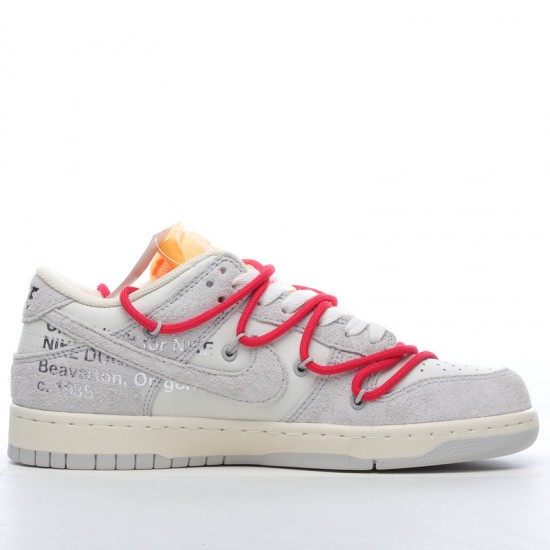 Nike SB Dunk Low Off-White Lot 40 of 50 DJ0950-103 Red Gray Shoes