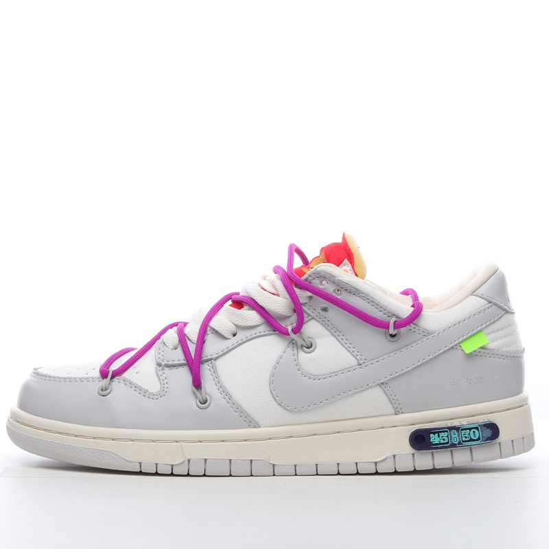 Nike SB Dunk Low Off-White Lot 44 of 50 DM1602-104 Orange Gray Shoes