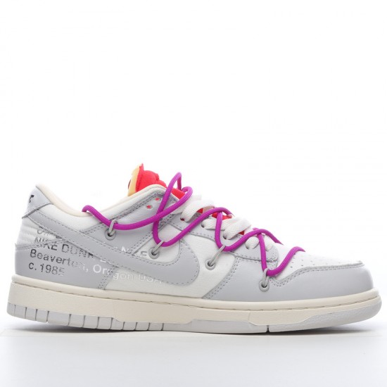 Nike SB Dunk Low Off-White Lot 44 of 50 DM1602-104 Orange Gray Shoes